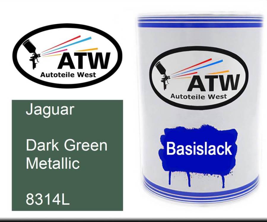 Jaguar, Dark Green Metallic, 8314L: 500ml Lackdose, von ATW Autoteile West.